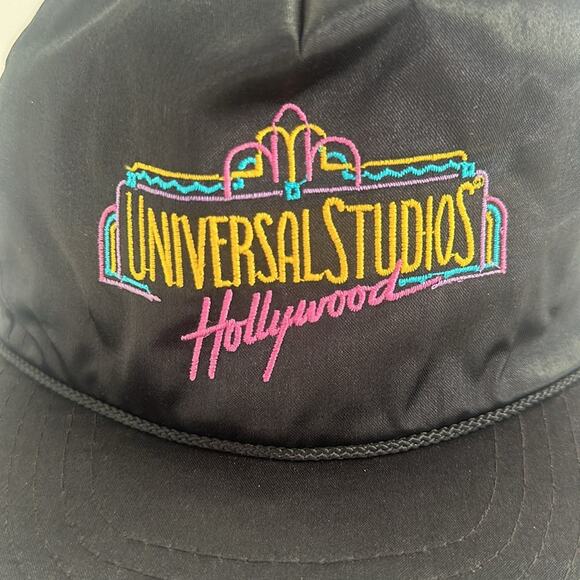Vintage 90's Universal Studios Men's OS Black Satin Baseball Hat Cap gifts